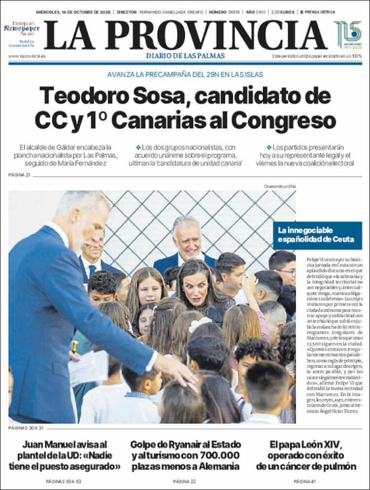 Portada de La Provincia (Espa&ntilde;a)