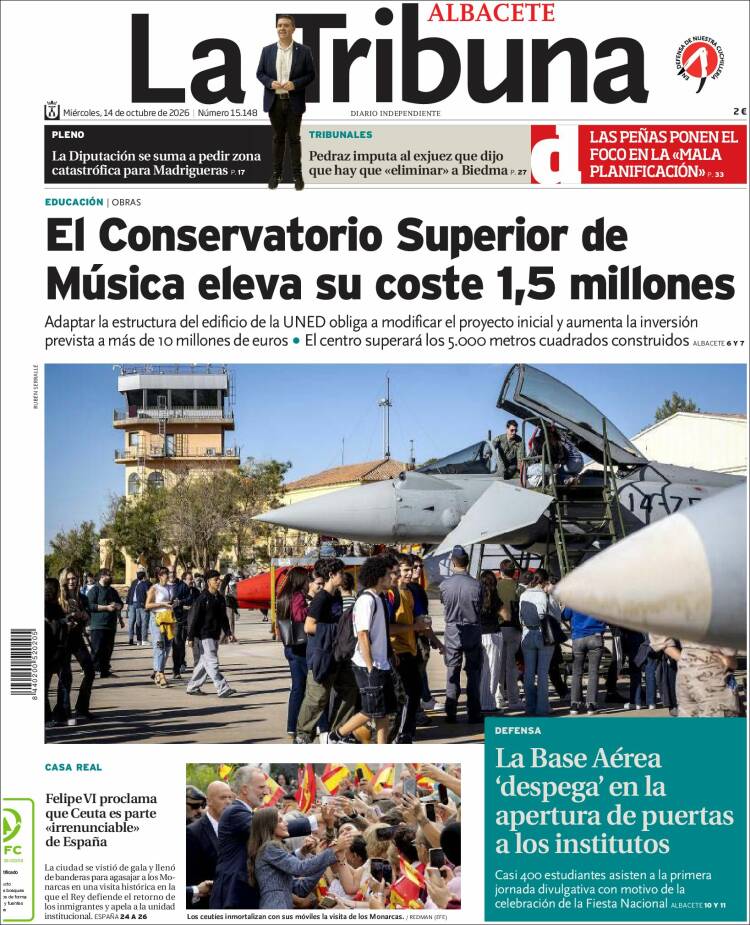 Portada de La Tribuna de Albacete (Espa&ntilde;a)