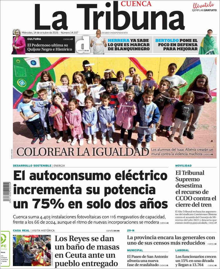 Portada de La Tribuna de Cuenca (Espa&ntilde;a)