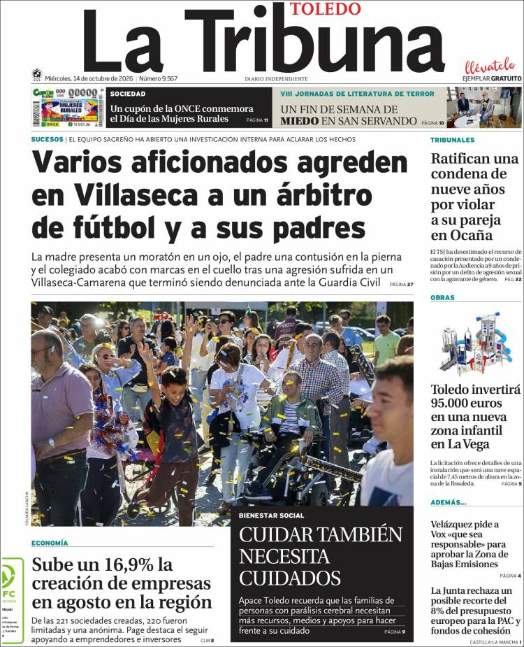 Portada de La Tribuna de Toledo (Espa&ntilde;a)