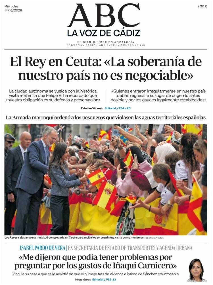 Portada de La Voz de Cádiz (Espa&ntilde;a)