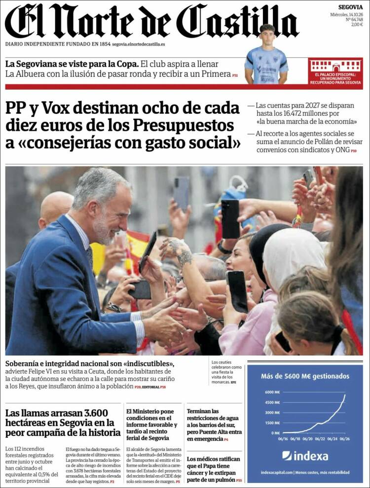 Portada de Norte de Castilla - Segovia (Espa&ntilde;a)