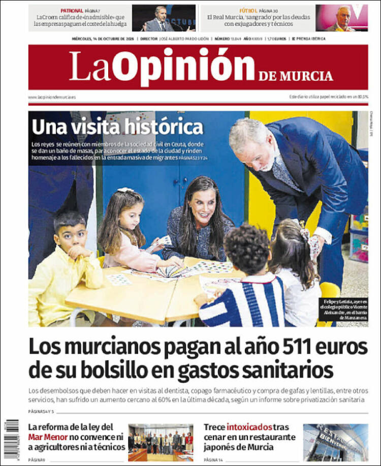 Portada de La Opinión de Murcia (Espa&ntilde;a)