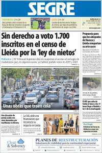 Portada de Segre  (Spain)