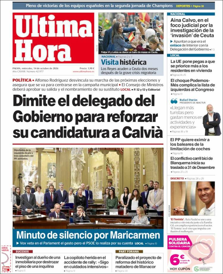Portada de Última Hora (Espa&ntilde;a)