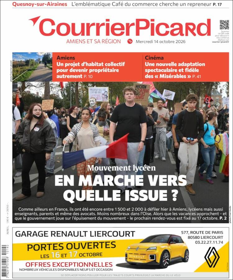 Portada de Courrier Picard (Francia)