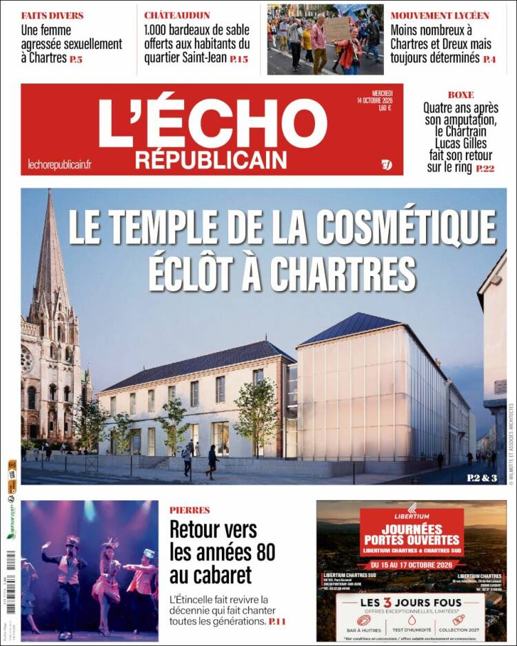 Portada de L'Echo Républicain (Francia)