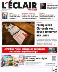 Portada de L'Eclair des Pyrénées (France)
