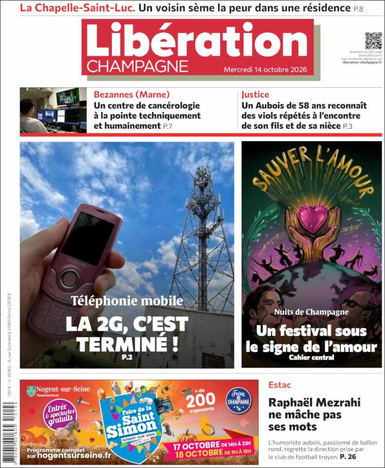Portada de Libération Champagne (Francia)
