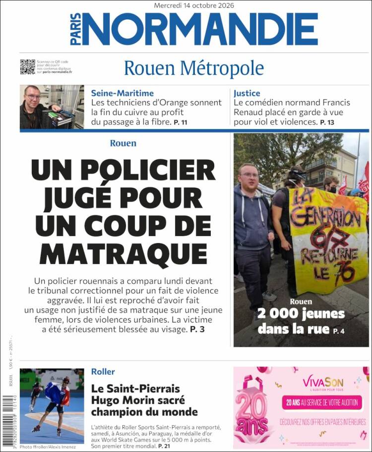 Portada de Paris Normandie (Francia)