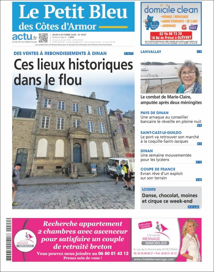 Portada de Le Petit Bleu (Francia)