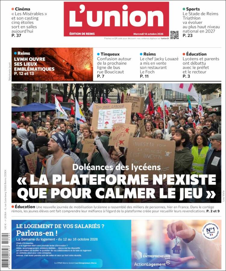 Portada de L'Union (Francia)