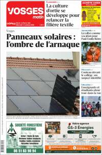 Portada de Vosges Matin (Francia)