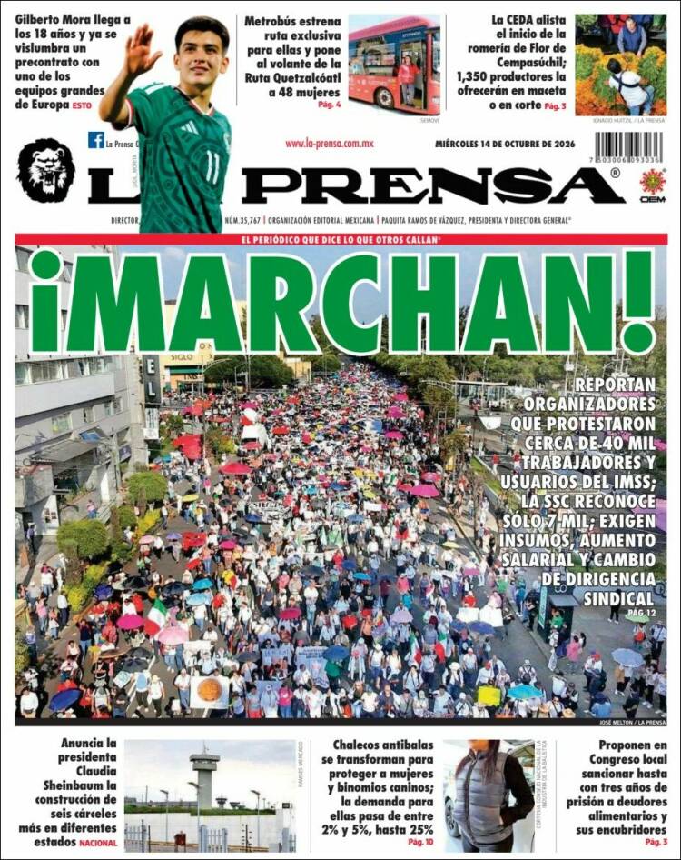 Portada de La Prensa (M&eacute;xico)