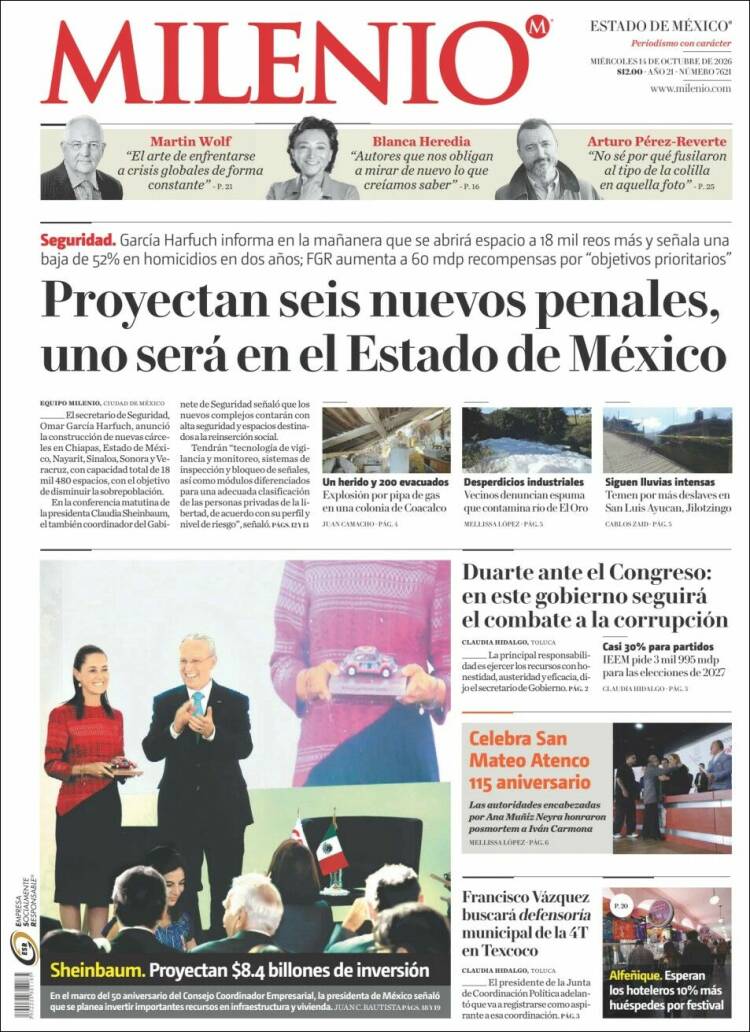 Portada de Milenio - Estado de México (M&eacute;xico)