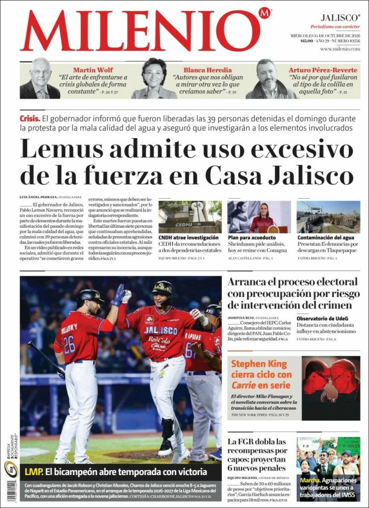 Portada de Milenio - Jalisco (M&eacute;xico)