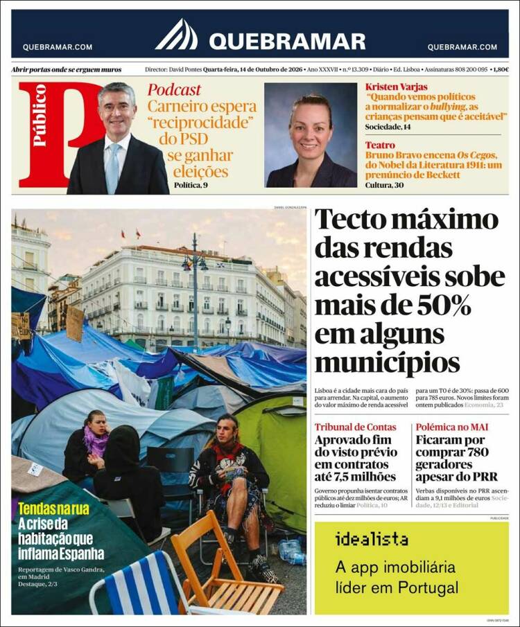 Portada de Público (Portugal)