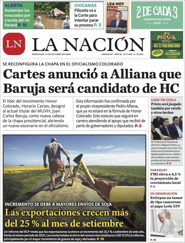 Portada de La Nación (Paraguay)