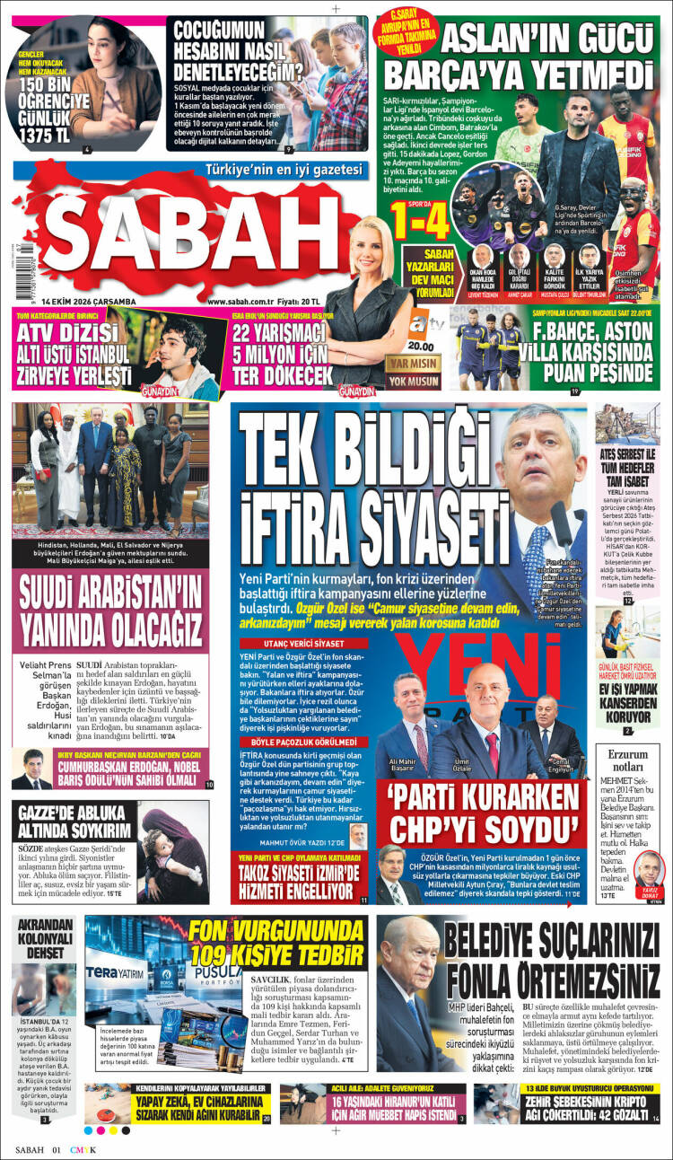 Portada de Sabah (Turqu&iacute;a)