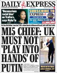 Portada de Daily Express (Reino Unido)
