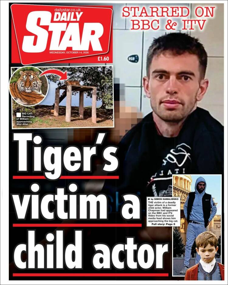 Portada de Daily Star (Reino Unido)