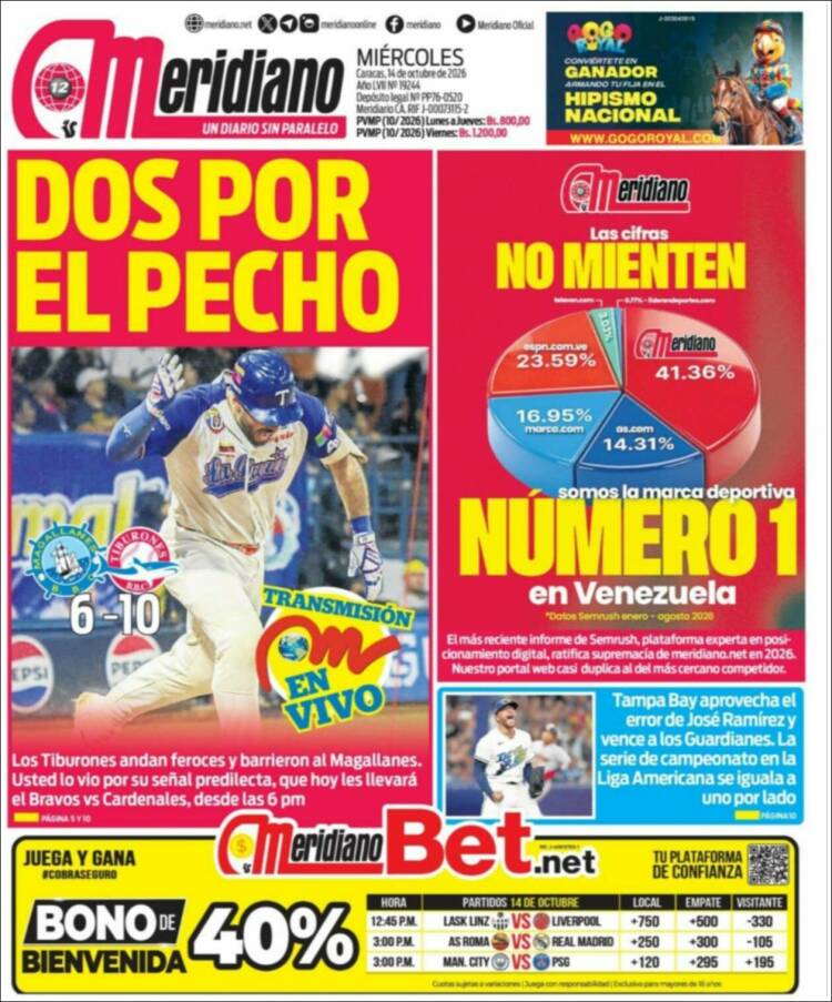 Portada de Meridiano (Venezuela)