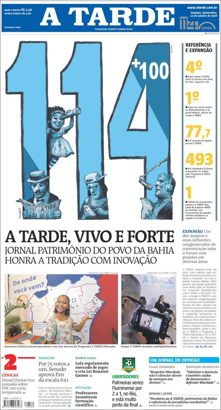 Portada de Diário A Tarde (Brasil)