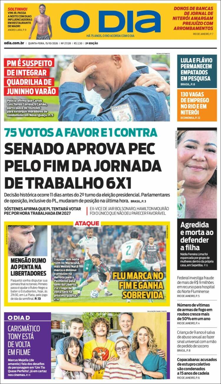 Portada de O Dia (Brasil)