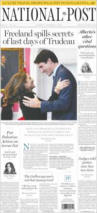 Portada de The National Post (Canad&aacute;)