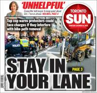 Portada de The Toronto Sun (Canad&aacute;)