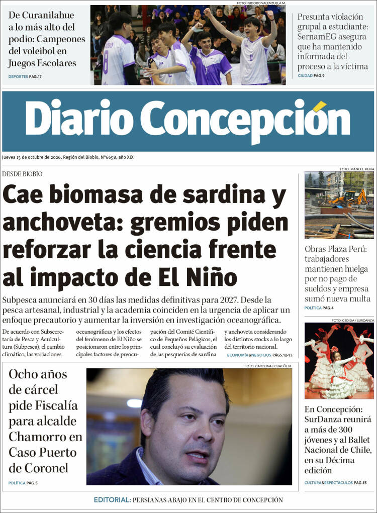 Portada de Diario de Concepción (Chile)