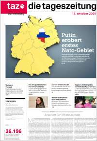 Portada de Die Tageszeitung (Alemania)