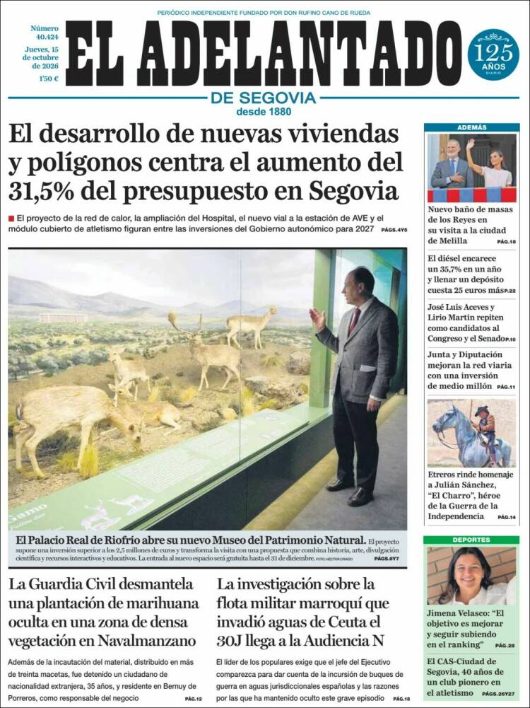 Portada de El Adelantado de Segovia (Espa&ntilde;a)
