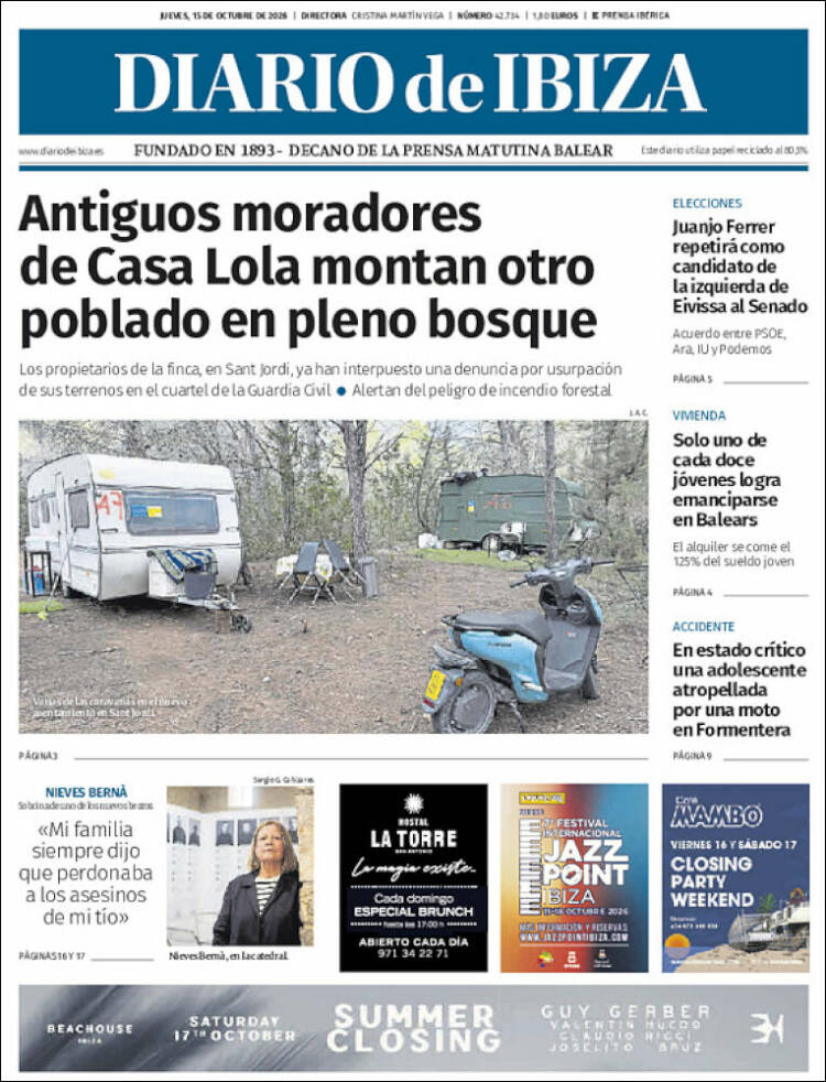 Portada de Diario de Ibiza (Espa&ntilde;a)