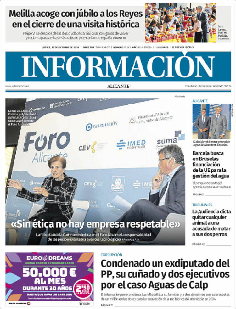 Portada de Diario Información (Espa&ntilde;a)