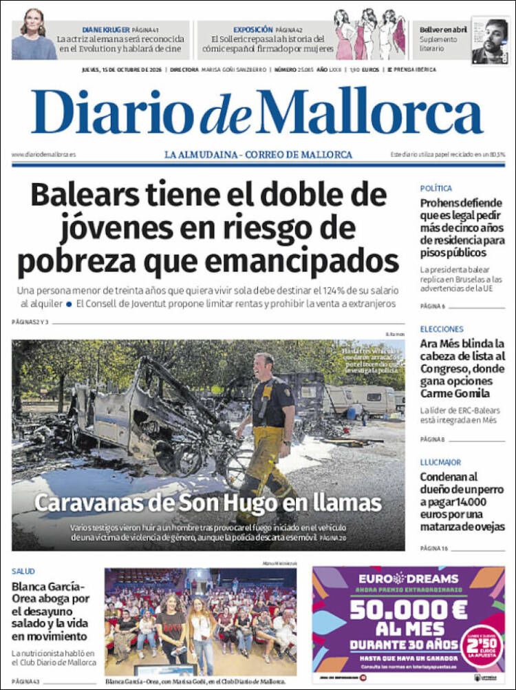 Portada de Diario de Mallorca (Espa&ntilde;a)