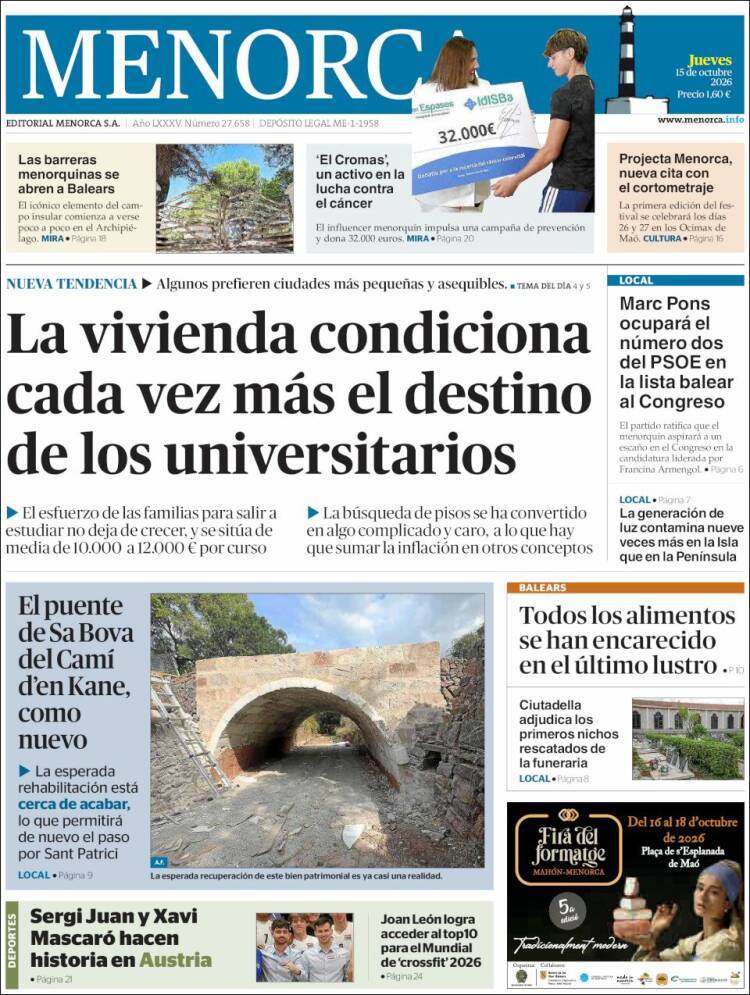 Portada de Menorca - Diario Insular (Espa&ntilde;a)