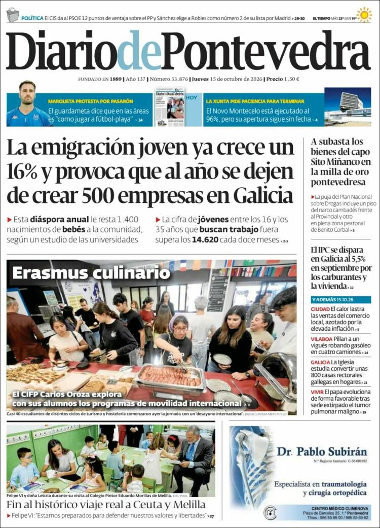 Portada de Diario de Pontevedra (Espa&ntilde;a)