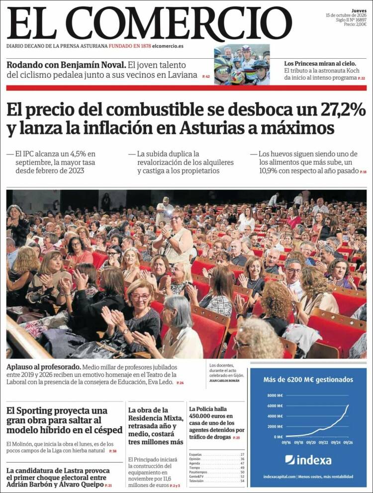 Portada de El Comercio - Gijón (Espa&ntilde;a)