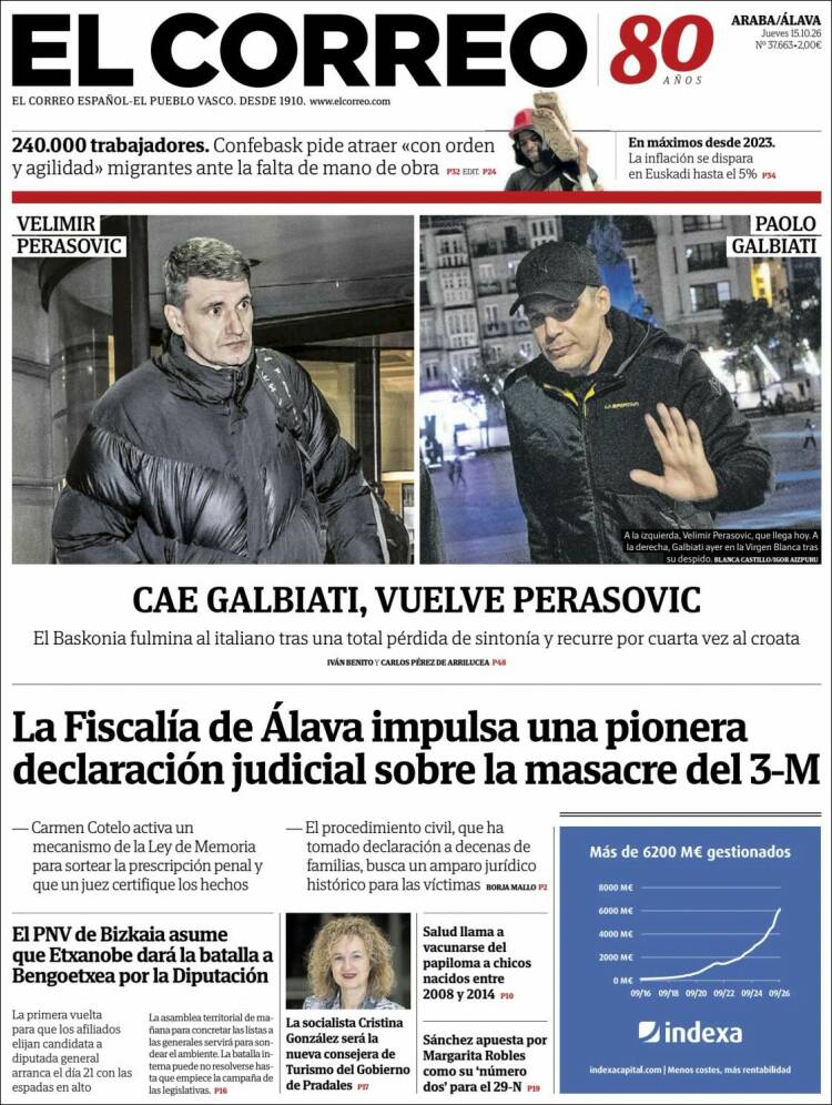 Portada de El Correo - Álava (Espa&ntilde;a)