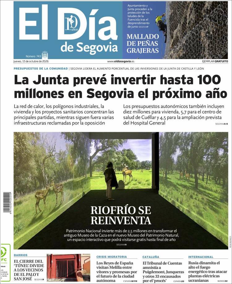 Portada de El Día de Segovia (Espa&ntilde;a)