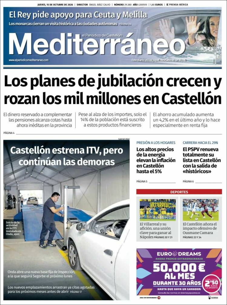 Portada de El Periódico Mediterraneo (Espa&ntilde;a)