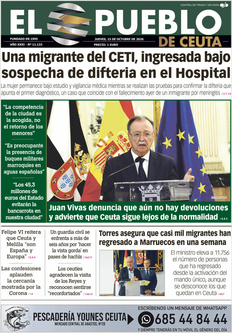 Portada de El Pueblo de Ceuta (Espa&ntilde;a)