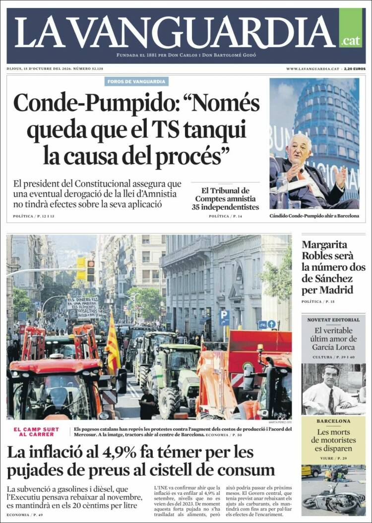Portada de La Vanguardia (Espa&ntilde;a)