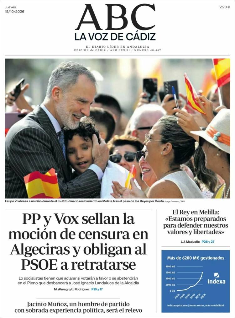 Portada de La Voz de Cádiz (Espa&ntilde;a)