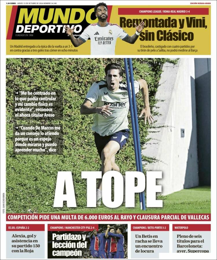 Portada de Mundo Deportivo Bizkaia (Espa&ntilde;a)