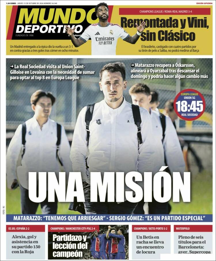 Portada de Mundo Deportivo Gipuzkoa (Espa&ntilde;a)