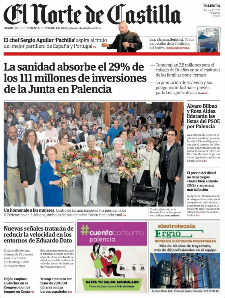 Portada de Norte de Castilla - Palencia (Espa&ntilde;a)
