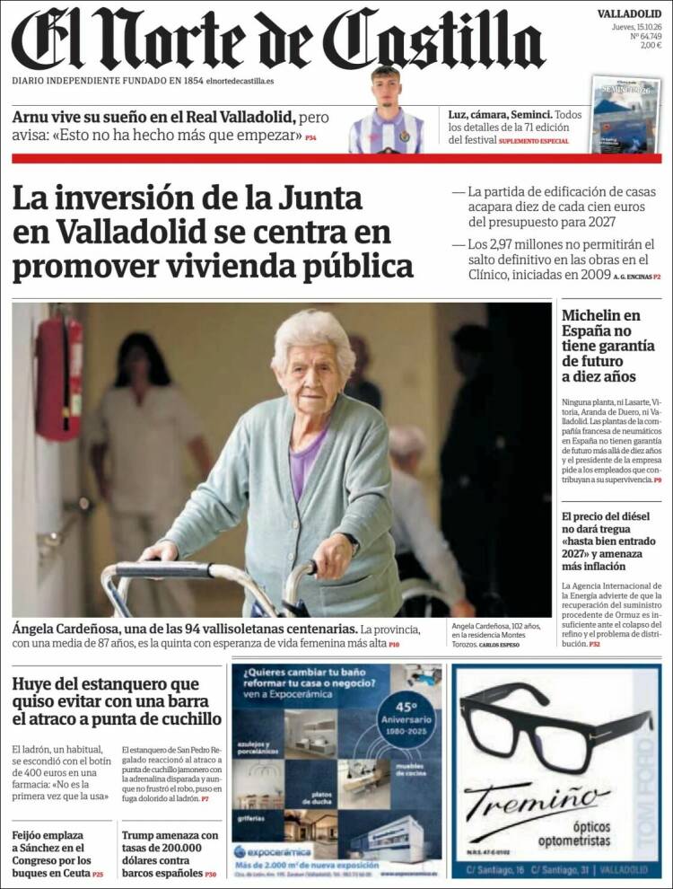 Portada de Norte de Castilla - Valladolid (Espa&ntilde;a)