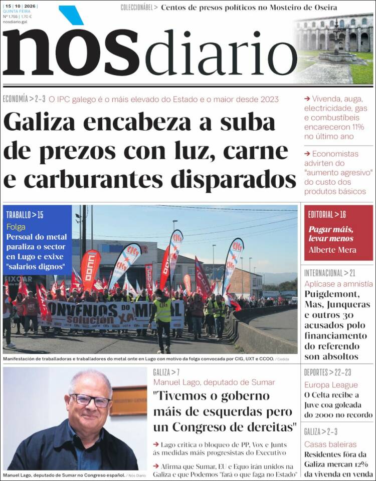 Portada de Nòs Diario (Espa&ntilde;a)